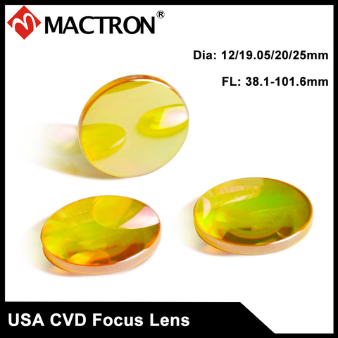 USA CVD ZnSe Co2 lente de enfoque láser diámetro 20mm FL38.1, 50,8, 63,5, 76, 101mm para máquina de corte y grabado por láser ► Foto 1/3