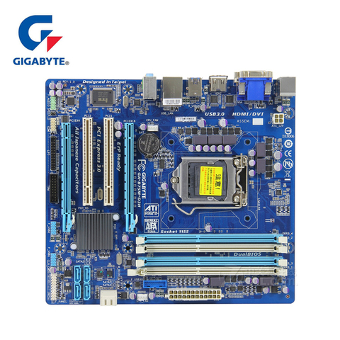 Original Gigabyte GA-B75M-D3H placa base LGA 1155 DDR3 RAM 32G B75 B75M D3H placa base de escritorio B75M-D3H DVI VGA HDMI USB3 utilizado ► Foto 1/6