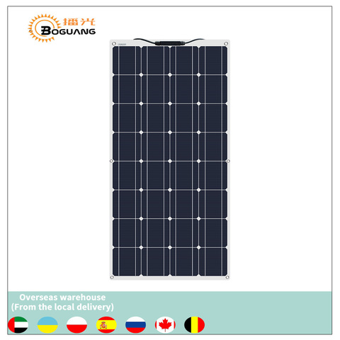 Boguang portátil Panel Solar Flexible 16 V 100 W de las células de silicio monocristalino paneles fotovoltaicos PV 12 V 100 vatios china ► Foto 1/6