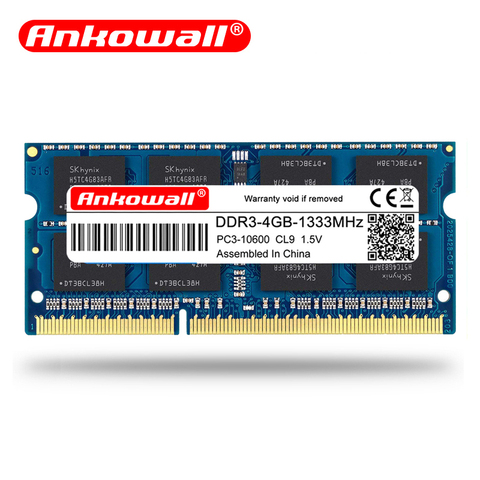 Ankowall portátil ram de DDR3 2GB 4GB 8GB 1600/1333 MHz SO-DIMM DDR 3 memoria para Notebook de 204pin 1,35 V-1,5 V garantía de por vida ► Foto 1/6