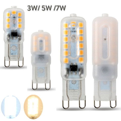 Mini G9 bombilla LED Luz de maíz 2835 3 W 5 W 7 W luces para la lámpara de araña 14 LEDs 22 LED 32 ledes 110/220 V reemplazar 20 W 40 W 60 W lámpara halógena ► Foto 1/6