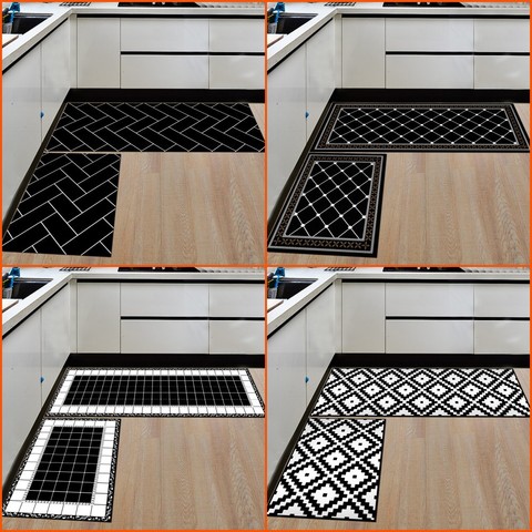 Alfombra de cocina geométrica antideslizante, impermeable, para baño, entrada de la casa, para puerta, pasillo, decoración del hogar, manualidades ► Foto 1/6