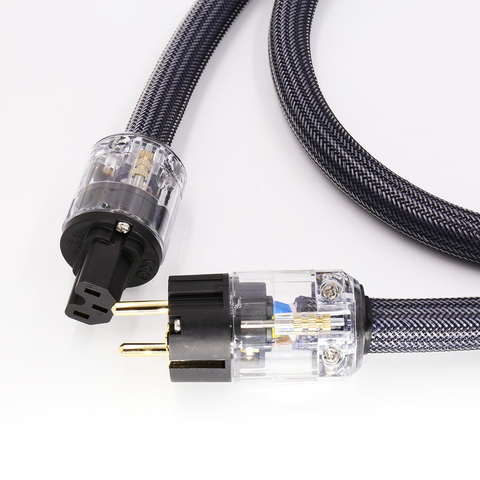 Cable de alimentación de cobre puro de alta gama, 4 canales cuadrados, audio hifi, EU/cable de alimentación EE.UU. ► Foto 1/6