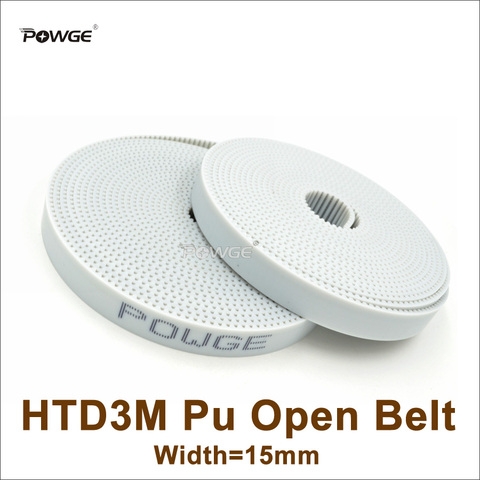 Powge 10 metros HTD 3 M correa dentada 3m-15 anchura 15mm blanco htd3m pu abrir Correa 3 M 15 s3m cinturón para CNC láser Cúter máquina ► Foto 1/6