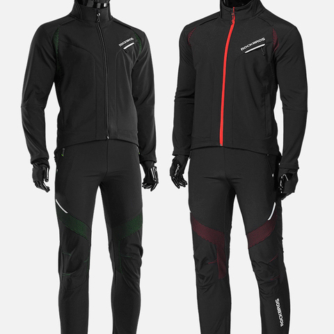 ROCKBROS-conjuntos de chaqueta de invierno para ciclismo, camisetas térmicas de lana para bicicleta, chaqueta a prueba de viento, ropa deportiva para correr ► Foto 1/6