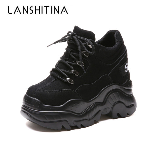 Zapatos de plataforma alta para Mujer, zapatillas Deportivas transpirables con suela gruesa de 12 CM, novedad ► Foto 1/6