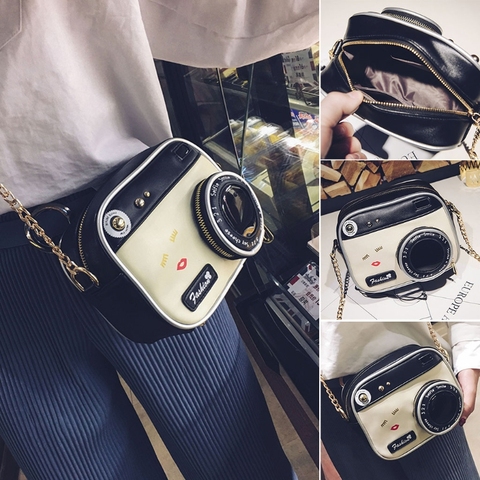 Bolso de hombro con forma de cámara para mujer, bolso cruzado informal para mujer y Chica, bolso de mensajero, Bolso pequeño de viaje con estilo para mujer ► Foto 1/6