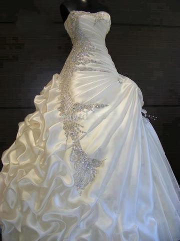 Vestido de novia con diamantes de imitación, escote Corazón, volantes, plisado, 2022 ► Foto 1/6