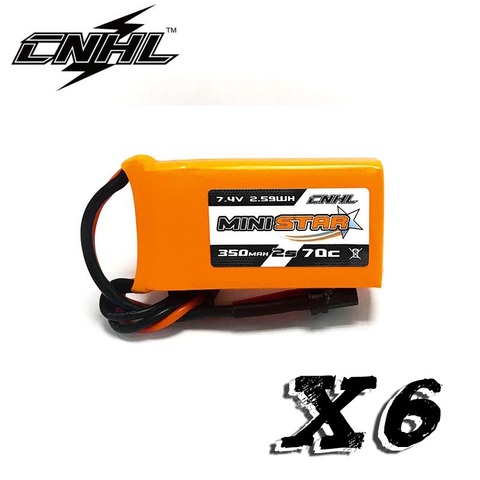 6 uds CNHL MiniStar 350mAh 2 7,4 V 70C Paquete de batería Lipo con Mini XT30U macho ► Foto 1/4