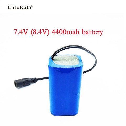 LiitoKala-batería recargable para faros de bicicleta, 7,4 V, 8,4 V, 4400mAh, 18650 Ah, para CCTV, cámara, eléctrica ► Foto 1/4