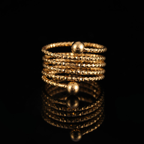 St.kunkka-anillo de oro amarillo para mujer de 24K, sortija grande Extensible Original para fiesta de boda, joya con encanto, joyería ► Foto 1/5