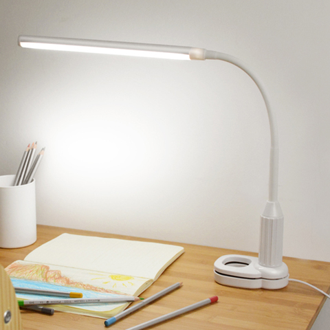 Lámpara de mesa con Clip, 5W, 24 LED, protección ocular, flexible, regulable, con Sensor táctil y Control ► Foto 1/6
