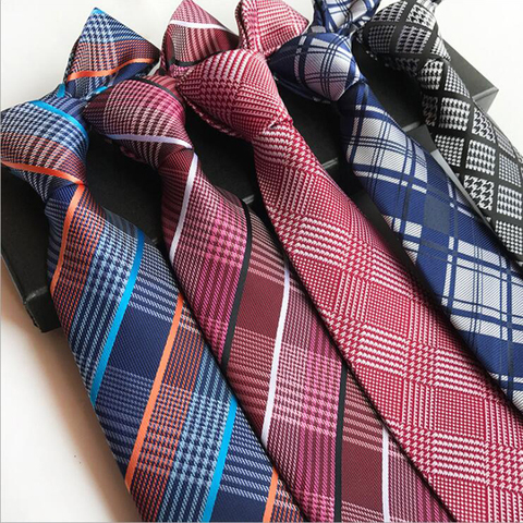Corbata de seda de 8cm a la moda Azul Púrpura a cuadros 1200 agujas Jacquard corbata de cuello para hombres negocios boda accesorio para el cuello de fiesta corbatas de regalo Gravata ► Foto 1/6