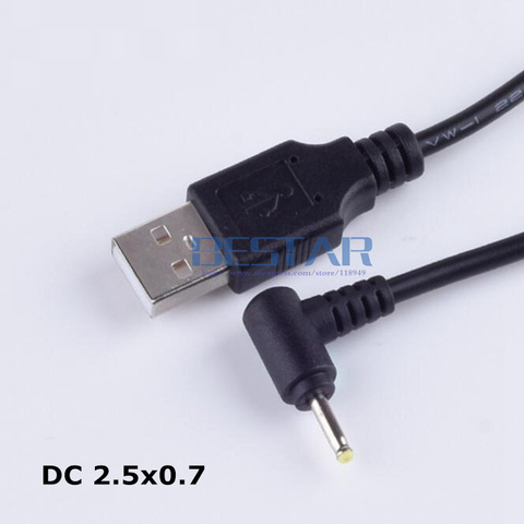 Cable de alimentación de 5 voltios y 2A, Conector de barril de CC, tipo H, Cable de extensión USB de 1m y 3 pies, diseño de codo, USB a 2,5mm/0,7mm ► Foto 1/6