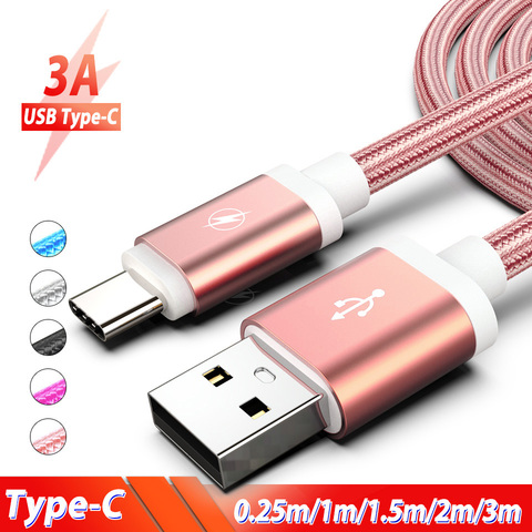 Cable Usb tipo C de 0,25 m, 1m, 1,5 m, 2m, 3m, Cable de carga rápida 3,1 para Samsung Galaxy S10, Note10 + A8, A9 2022, Cable cargador de teléfono ► Foto 1/6