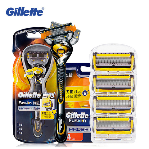 Gillette fusión Proshield maquinilla de afeitar cuchillas para la barba de los hombres de las marcas de seguridad navajas de afeitar Blade 1 manejar + 5 hojas ► Foto 1/1