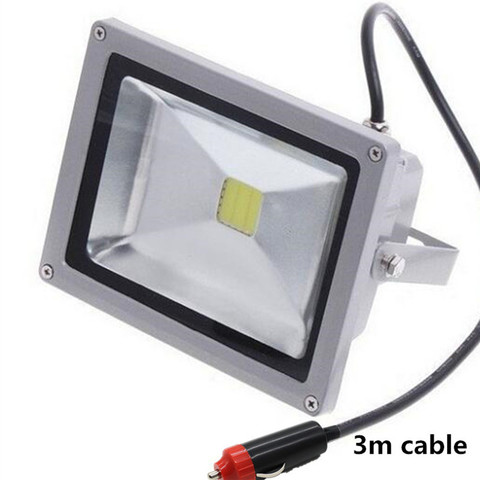 Reflector LED de 12V de CC, 20W, IP65, luz de inundación, enchufe de encendedor de cigarrillos, luces de mantenimiento de coche, cable de 3m ► Foto 1/1