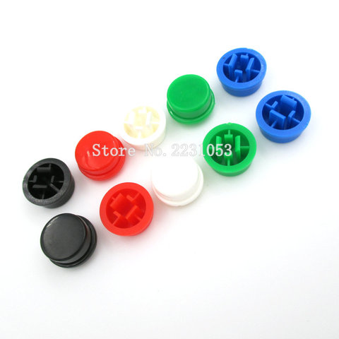 20 unids/lote ronda tapas de botones táctiles para 12*12*7,3mm tacto interruptores 5 colores tapa del interruptor ► Foto 1/2
