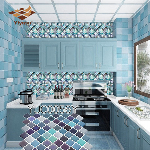 Azulejo de pared de mosaico para pelar y pegar Auto adhesivo Backsplash DIY cocina baño hogar pared pegatina vinilo 3D ► Foto 1/6