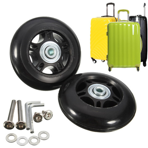 Juego de 2 ruedas de goma para maleta de equipaje, ejes de ruedas de repuesto, Kit de reparación OD 75mm, color negro ► Foto 1/6