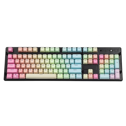 Ymdm doble disparo 104 teñido PBT brillo a través del perfil OEM Arco Iris Keycap set adecuado para interruptores de cereza MX Teclado mecánico ► Foto 1/6