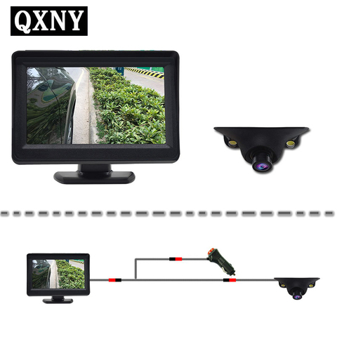 QXNY-Mini cámara de visión nocturna HD para coche, dispositivo de visión lateral izquierda y derecha con 2 LED IR, punto ciego, impermeable, fácil instalación ► Foto 1/6