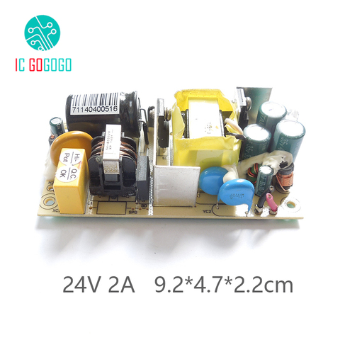 AC-DC módulo del interruptor de la fuente de alimentación de 24V 2A, placa de circuito con protección de cortocircuito de programa IC 48W 2000MA 100-240V ► Foto 1/6
