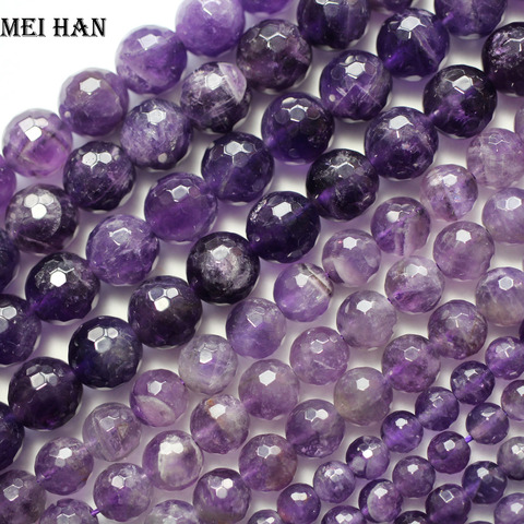 Meihan-Cuentas de piedra sueltas para fabricación de joyería diy, 6mm,10 +-0,2mm, amatista redonda facetada, cuarzo, venta al por mayor ► Foto 1/3