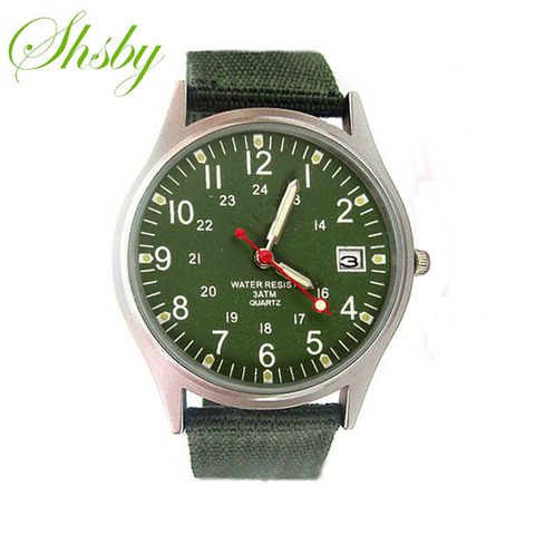 Shsby-Correa de nailon para hombres, reloj deportivo masculino, con calendario, militar, masculino ► Foto 1/5