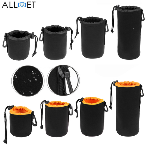 Bolsa de lente de cámara ALLOET, tamaño completo S M L XL, Neopreno, resistente al agua, lente de cámara de vídeo suave, bolsa de almacenamiento, funda, Protector de lente DSLR ► Foto 1/6