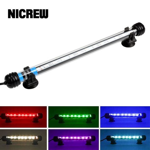 NICREW-Luz LED impermeable para acuario, lámpara sumergible de 5050 SMD, barra LED de 18-48CM, iluminación para acuario de 100V-240V ► Foto 1/6