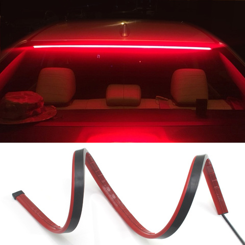 Tira de luces LED para coche, resistente al agua, cc 12V, rojo 3014 SMD, altas luces de freno adicionales con lámpara de señal de giro secuencial ► Foto 1/6