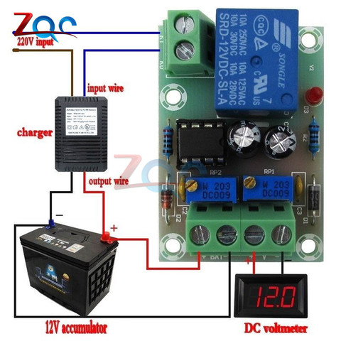 XH-M601 carga control 12 V cargador inteligente control de fuente de alimentación automática del panel carga/potencia de parada ► Foto 1/5