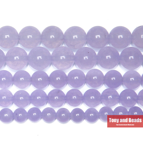 Piedra Natural violeta Jades y Calcedonia suelta perlas 6 MM 8 MM 10 MM 12 MM elegir tamaño para la fabricación de la joyería ► Foto 1/1