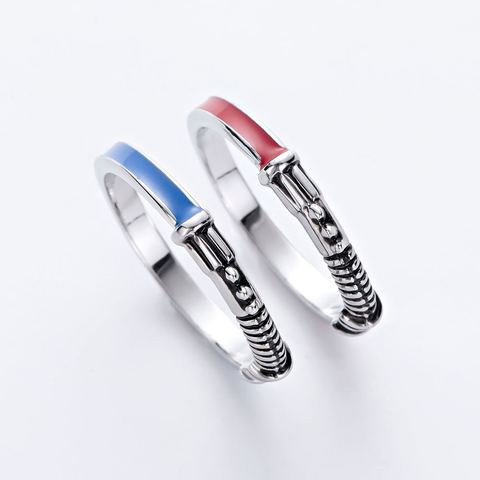 Mejor juego de anillos de luz Star Wars Color plata para hombre Punk Vintage anillo película joyería de moda regalo de Navidad para hombre anillos ► Foto 1/3