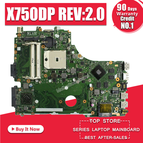 X750DP placa base REV: 2,0 para ASUS X550 X550DP K550D X550D K550DP placa base de computadora portátil X750DP placa base X750DP placa base 100% OK ► Foto 1/6