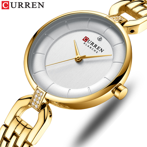 Relojes de cuarzo CURREN para mujer, relojes de pulsera de acero inoxidable, relojes de lujo de marca superior para mujer, relojes femeninos ► Foto 1/1