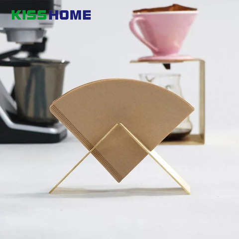 Soporte de papel para filtro café V60, dispensador de filtros de café de acero inoxidable, estante de almacenamiento, caja de papel para pañuelos, estante, herramientas de café ► Foto 1/6