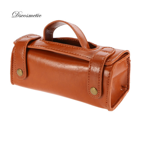 Dscosmetic-Bolsa de almacenamiento de cuero de moda para hombre, kit de herramientas de afeitar de seguridad, estuche de almacenamiento impermeable ► Foto 1/6