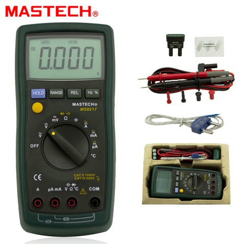 MASTECH-multímetro Digital MS8217, medidor de capacitancia de resistencia de corriente AC/DC, voltaje AC/DC, con medición de temperatura ► Foto 1/6
