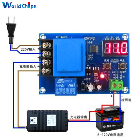 XH-M602 LED Digital CNC 3,7-120 V de carga de la batería de litio Módulo de Control interruptor Placa de protección ► Foto 1/5