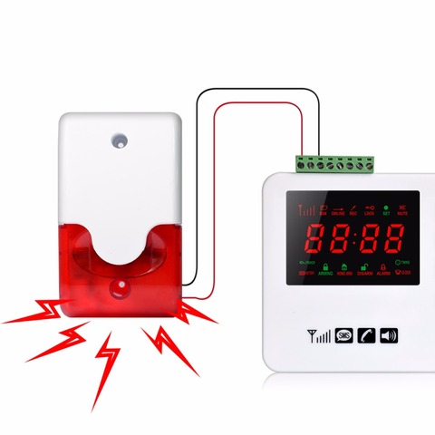 Alarma de sonido estroboscópica con cable inteligente 12 V 24 V 220 V estroboscópico intermitente luz roja sirena de sonido de seguridad para el hogar sistema de alarma 115db ► Foto 1/5