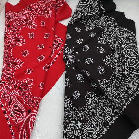Bandanas de cachemira para hombres y mujeres, pañuelo de algodón de 100%, negro y rojo, Hip-Hop, Punk, Calavera, diadema, envoltura, 60x60cm ► Foto 1/4