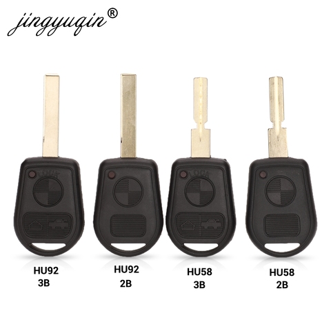 Jingyuqin-carcasa de botón para llave remota, carcasa de mando a distancia para BMW E31, E32, E34, E36, E38, E39, E46, Z3, Z4, Fob 3, BTN, sin cortar, 2/3 ► Foto 1/5
