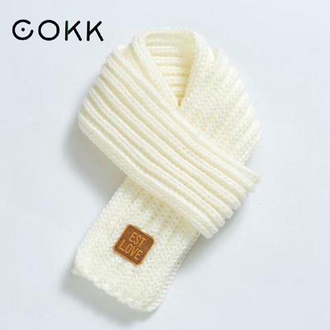 COKK-bufanda para niños y niñas, chal de punto cálido para invierno, bufanda para cuello, accesorios para mantener el calor, barato ► Foto 1/6
