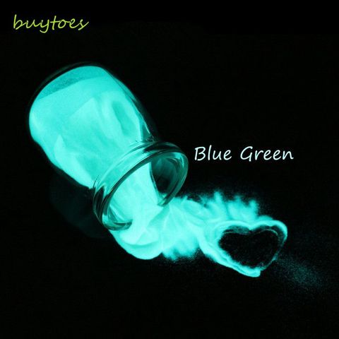 BUYTOES 50g blue green glow powder pigmento fosforado luminoso para DIY estampado de pintura, polvo brillante en la oscuridad polvo para DIY uñas esmalte ► Foto 1/6