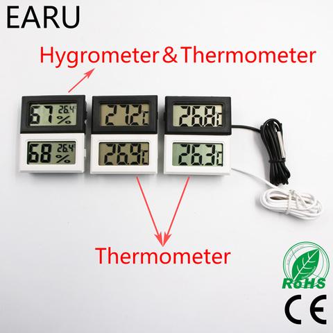 Digital LCD Auto coche Pet termómetro temperatura/humedad medidor Sensor instrumentos higrómetro termostato pirómetro ► Foto 1/5