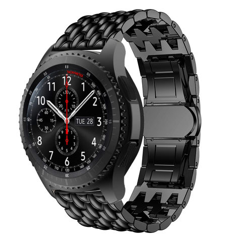 Nueva de 22 MM de banda de reloj para Samsung Gear S3 frontera/reloj inteligente banda vaquero CADENA DE ACERO INOXIDABLE para el equipo S3 ► Foto 1/6