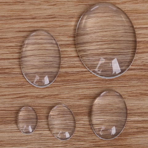 Cabujón de cristal transparente ovalado para collares, pendientes, fabricación de joyas, 10-50 unidades/lote ► Foto 1/5