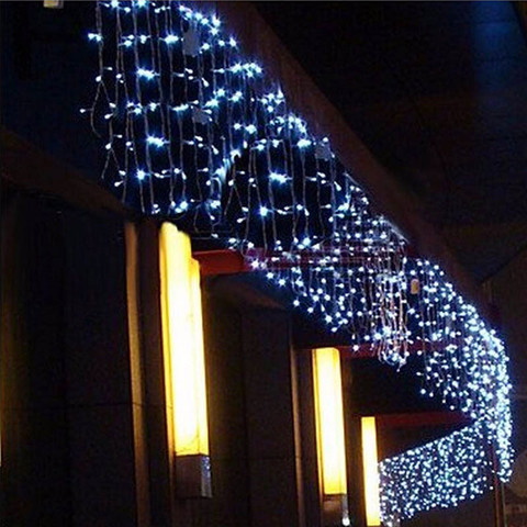 Cortina LED navideña de 5M, guirnalda de luces tipo cortina, caída de 0,4-0,6 m, para fiesta, jardín, escenario, exterior, decorativa, resistente al agua ► Foto 1/6